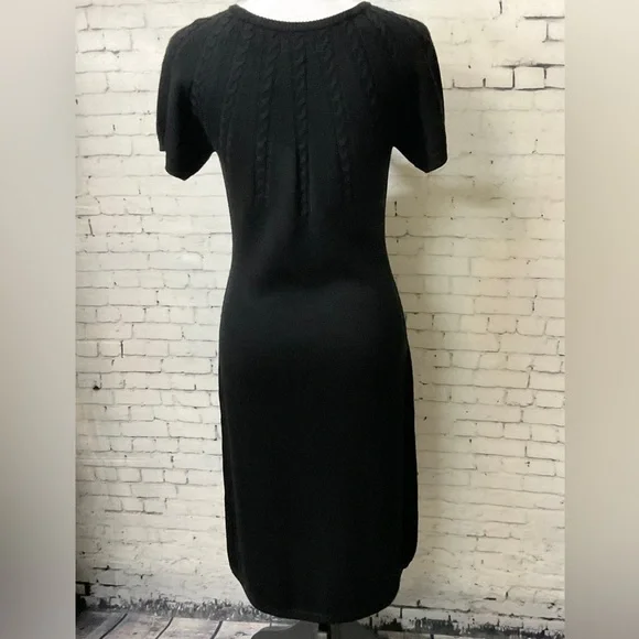 Calvin Klein Women Black BodyCon Sheath Wool Sweater Dress Cap Sleeve XS… - Picture 7 of 11